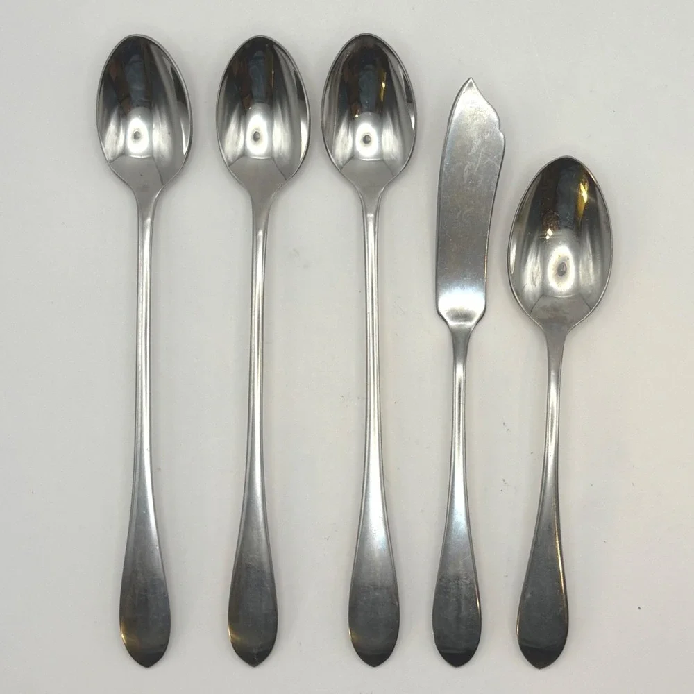 Vtg Stanley Roberts Dorchester Stainless Flatware 5pc MCM Japan Sleek Minimalist